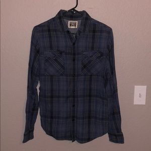 Converse Blue Plaid Button Up Shirt